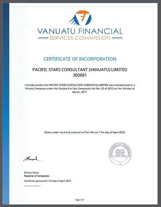 VFSC 2024 Certificate